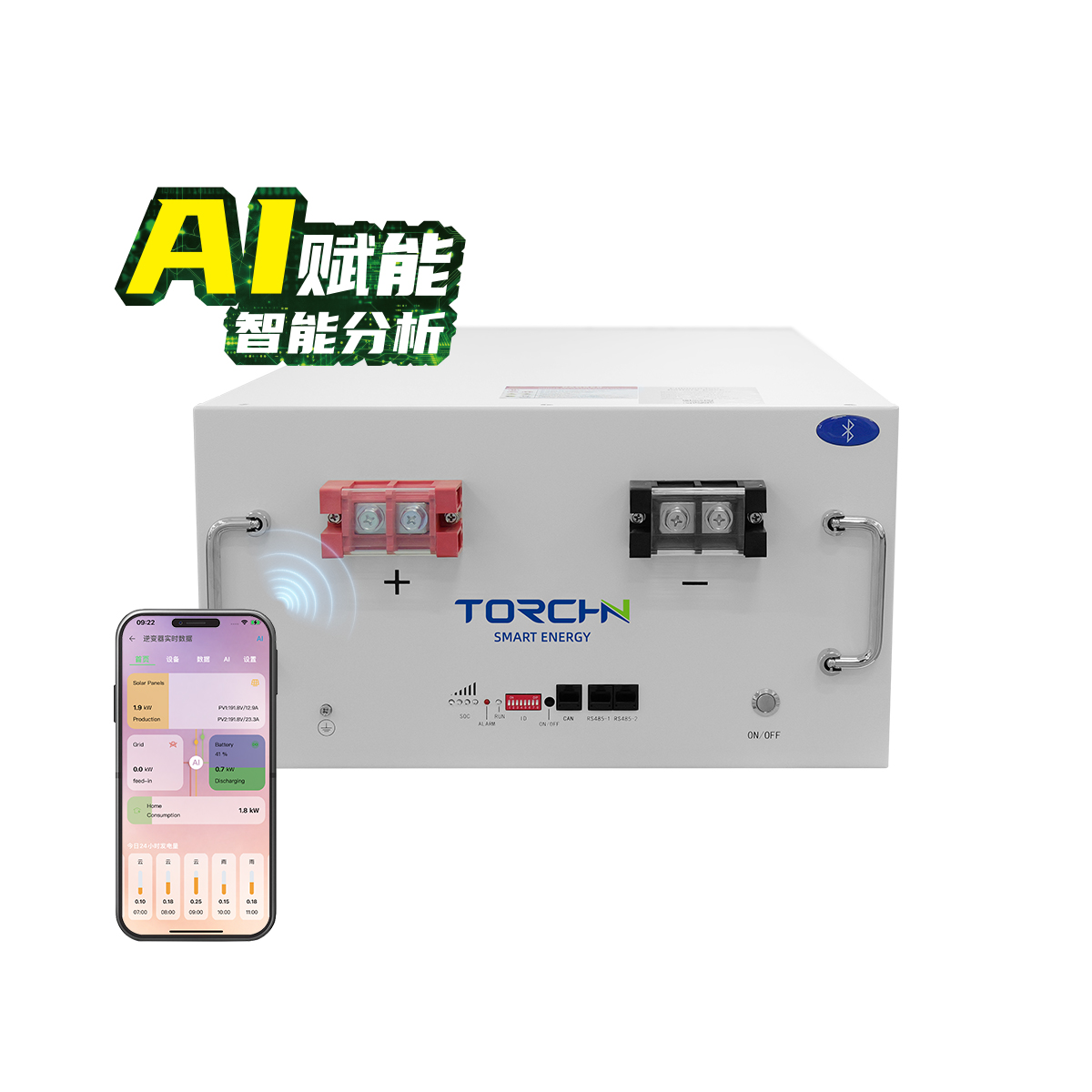 51.2V314Ah 机架式储能锂电池 产品图 1
