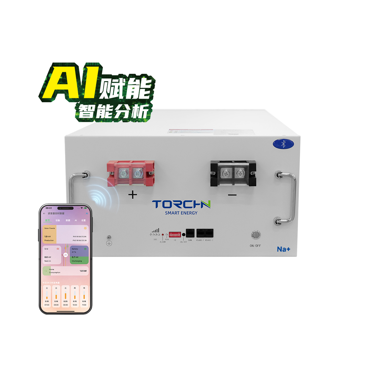 بطارية أيون الصوديوم رف 51.3V 170Ah